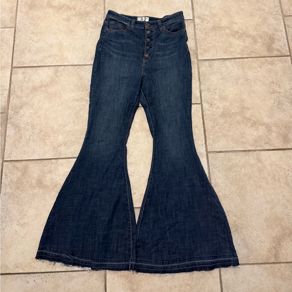 Free People Dark Blue Flare Jeans